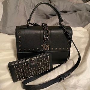 Goth/Skull/Rivet Purse wallet set